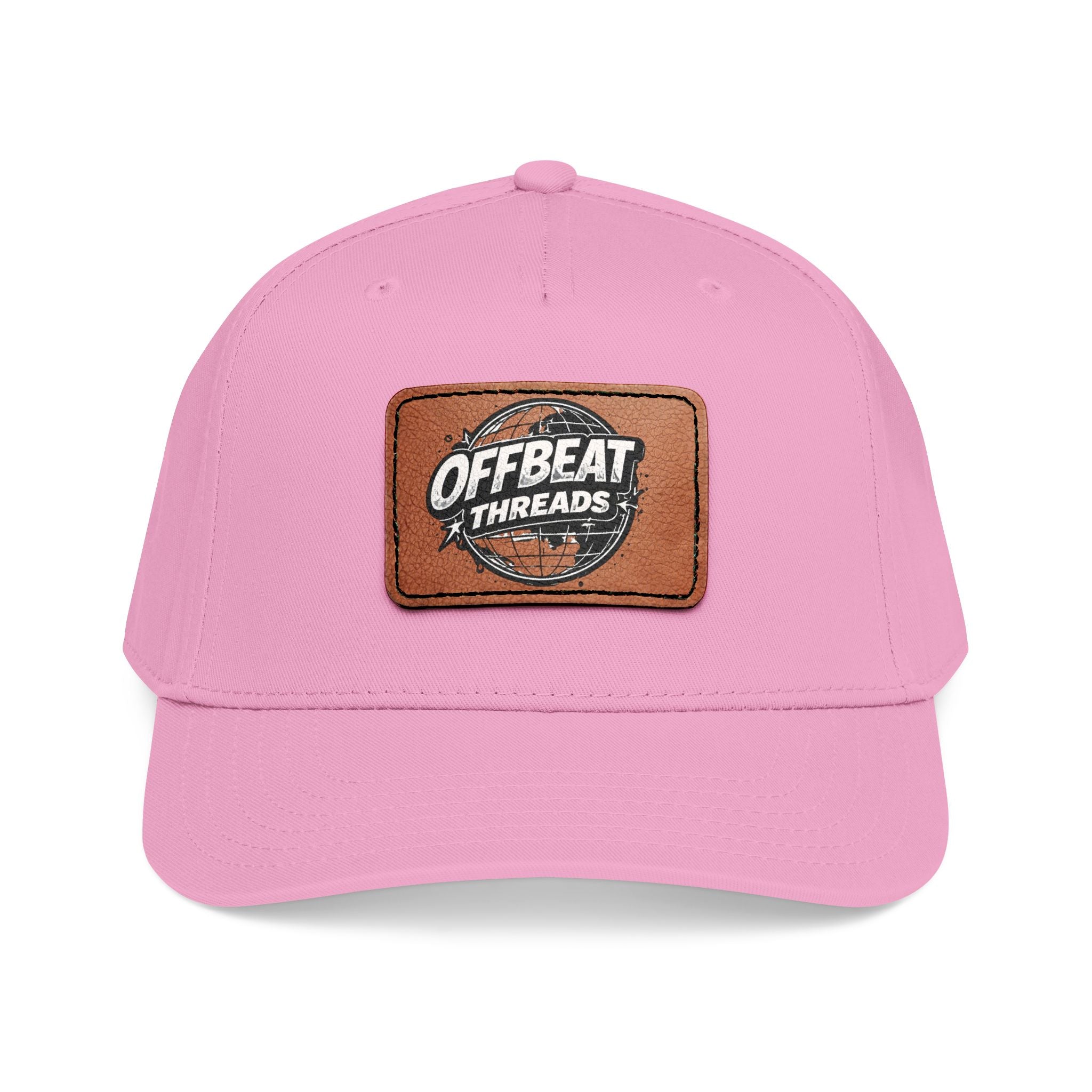 Mid Profile Baseball Cap with Leather Patch (Rectangle)