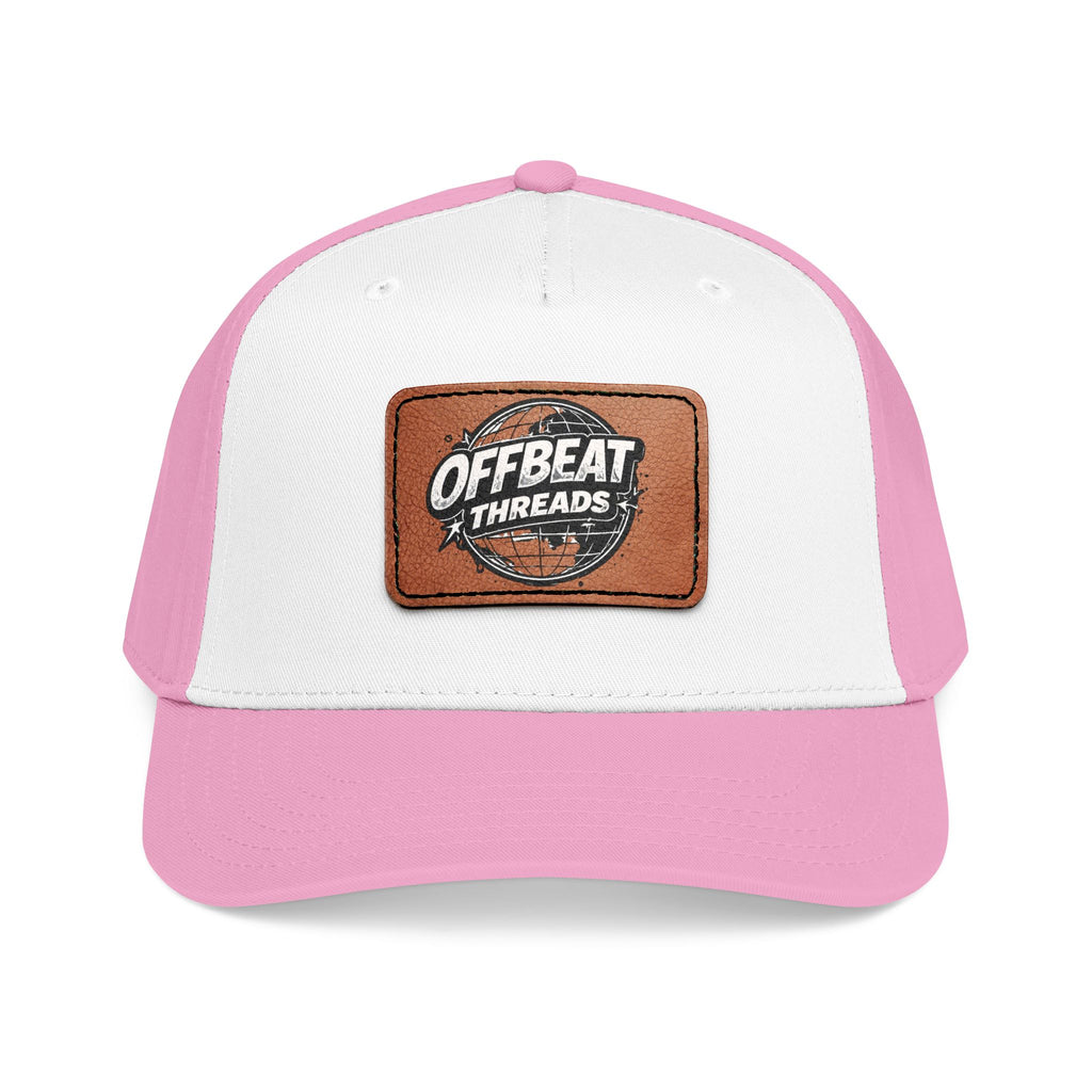 Mid Profile Baseball Cap with Leather Patch (Rectangle)