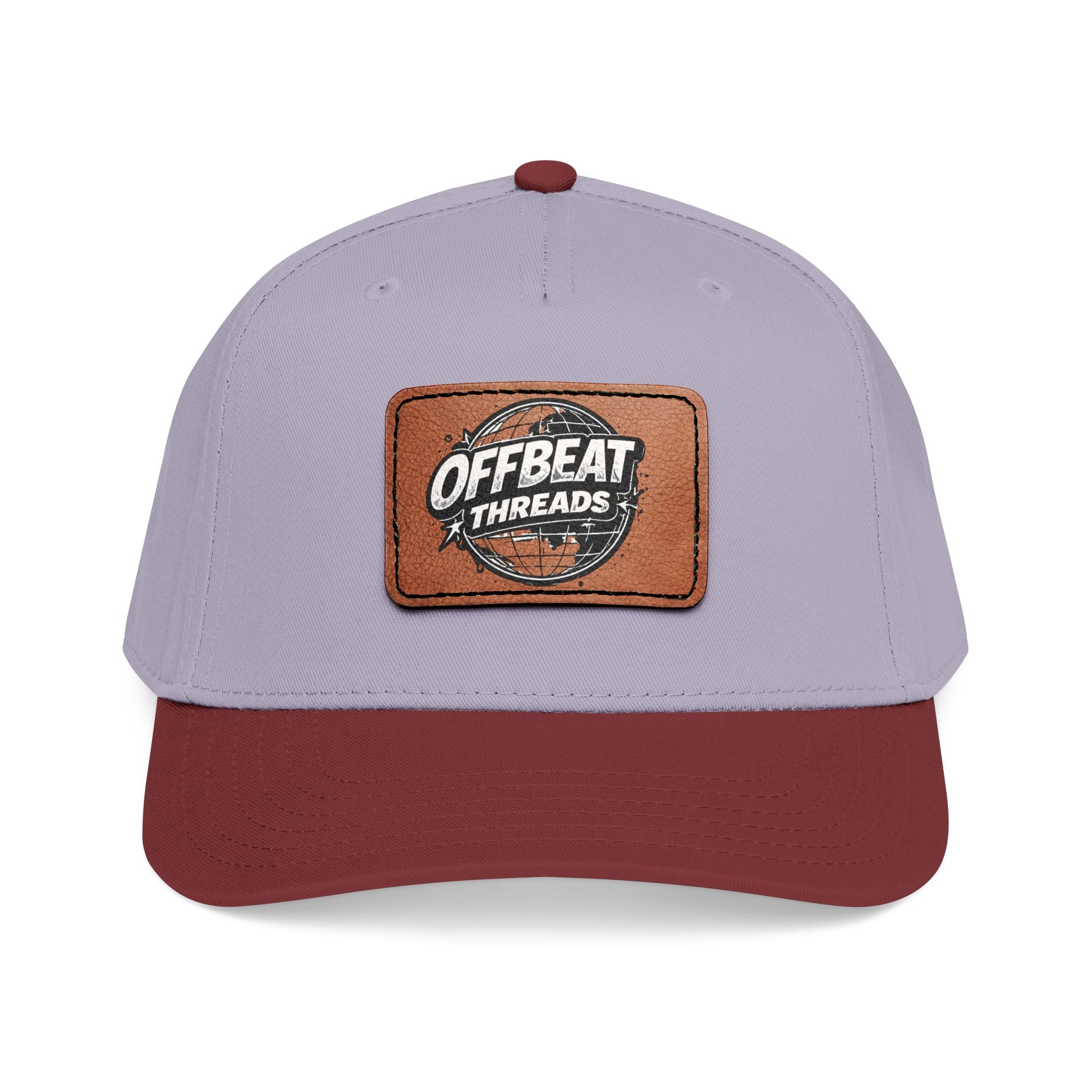 Mid Profile Baseball Cap with Leather Patch (Rectangle)