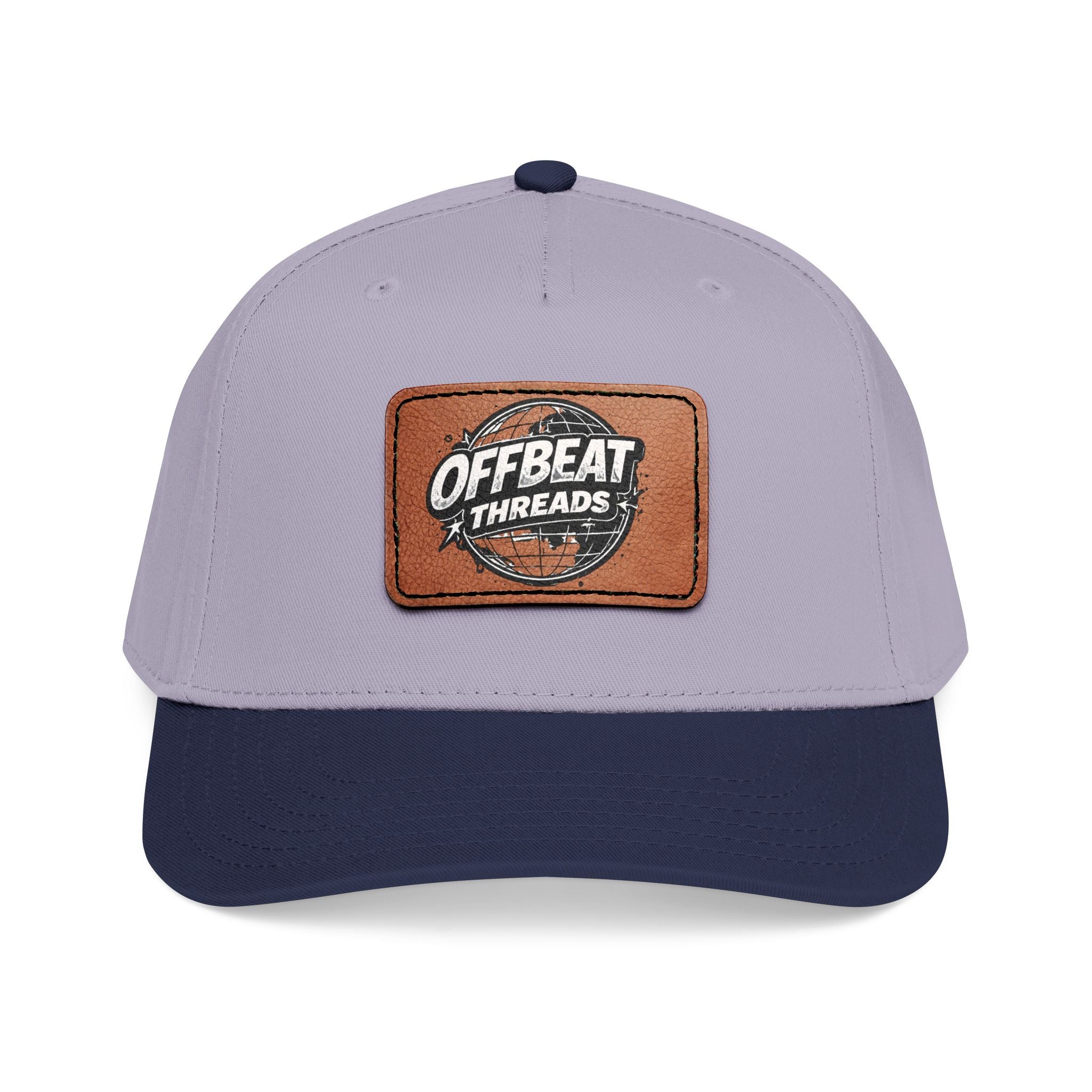 Mid Profile Baseball Cap with Leather Patch (Rectangle)