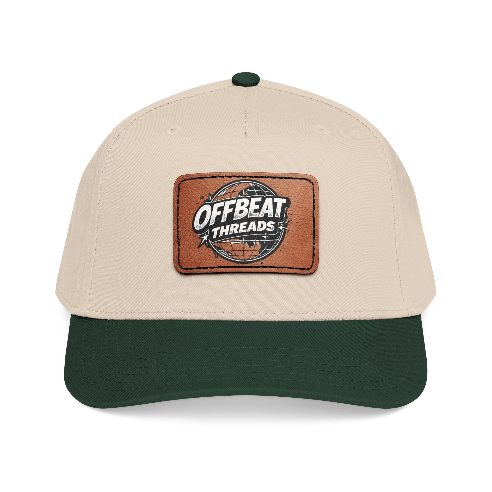 Mid Profile Baseball Cap with Leather Patch (Rectangle)