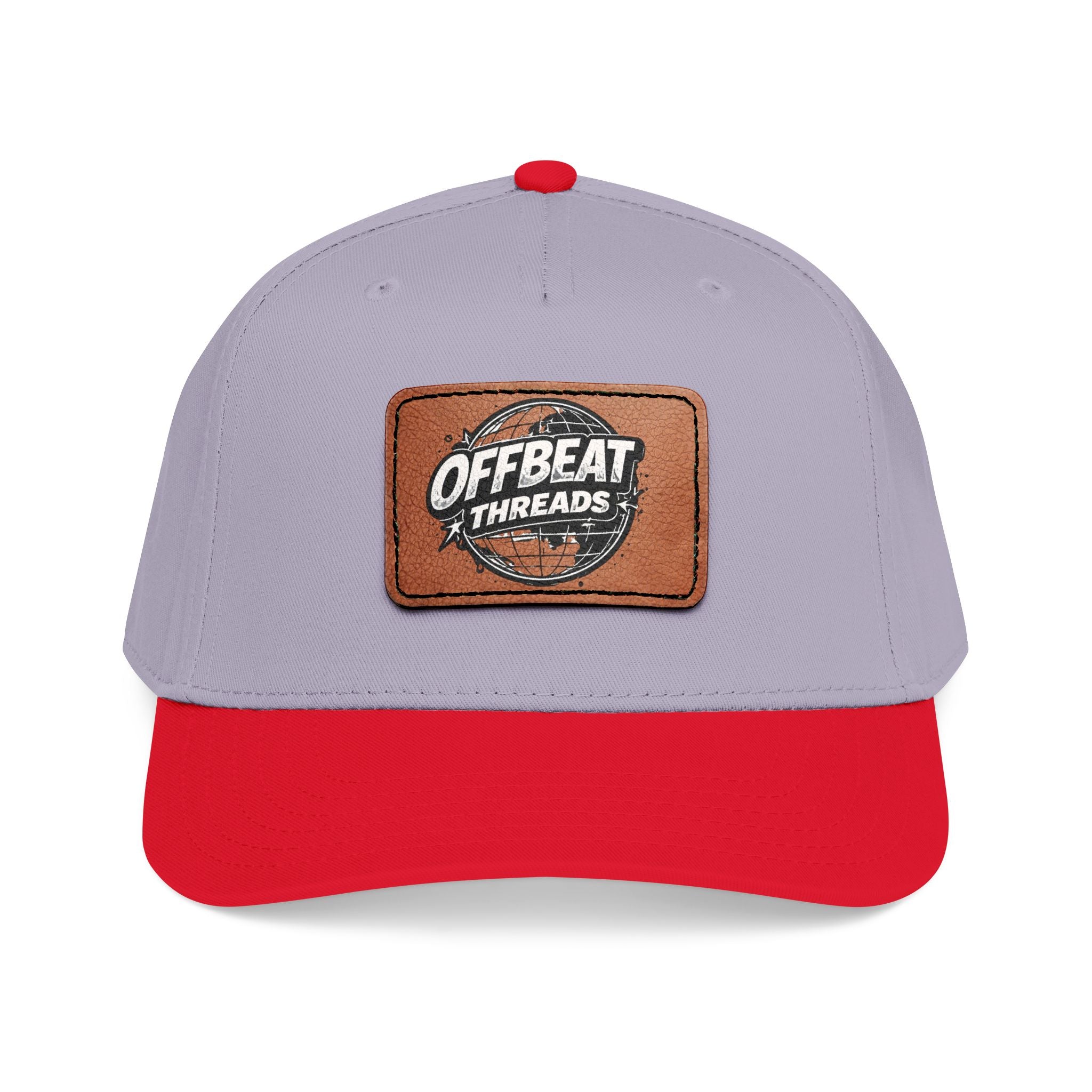 Mid Profile Baseball Cap with Leather Patch (Rectangle)