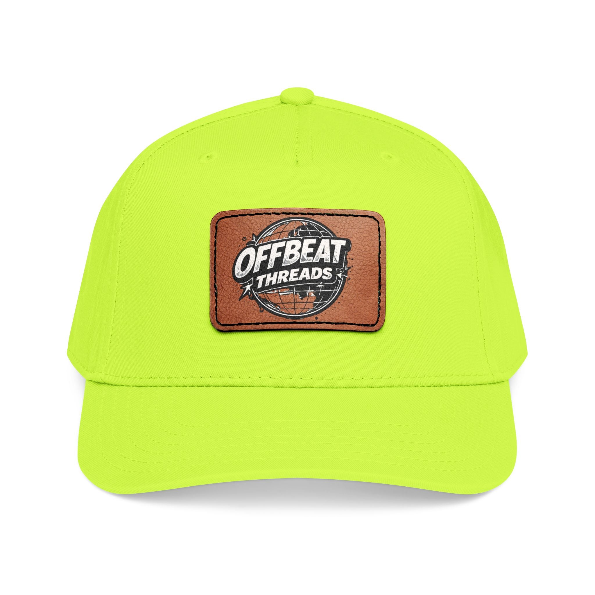 Mid Profile Baseball Cap with Leather Patch (Rectangle)