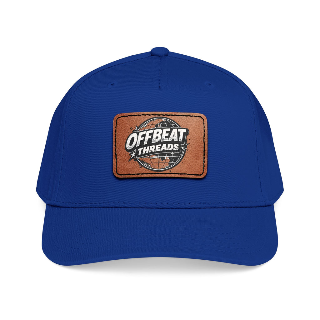 Mid Profile Baseball Cap with Leather Patch (Rectangle)