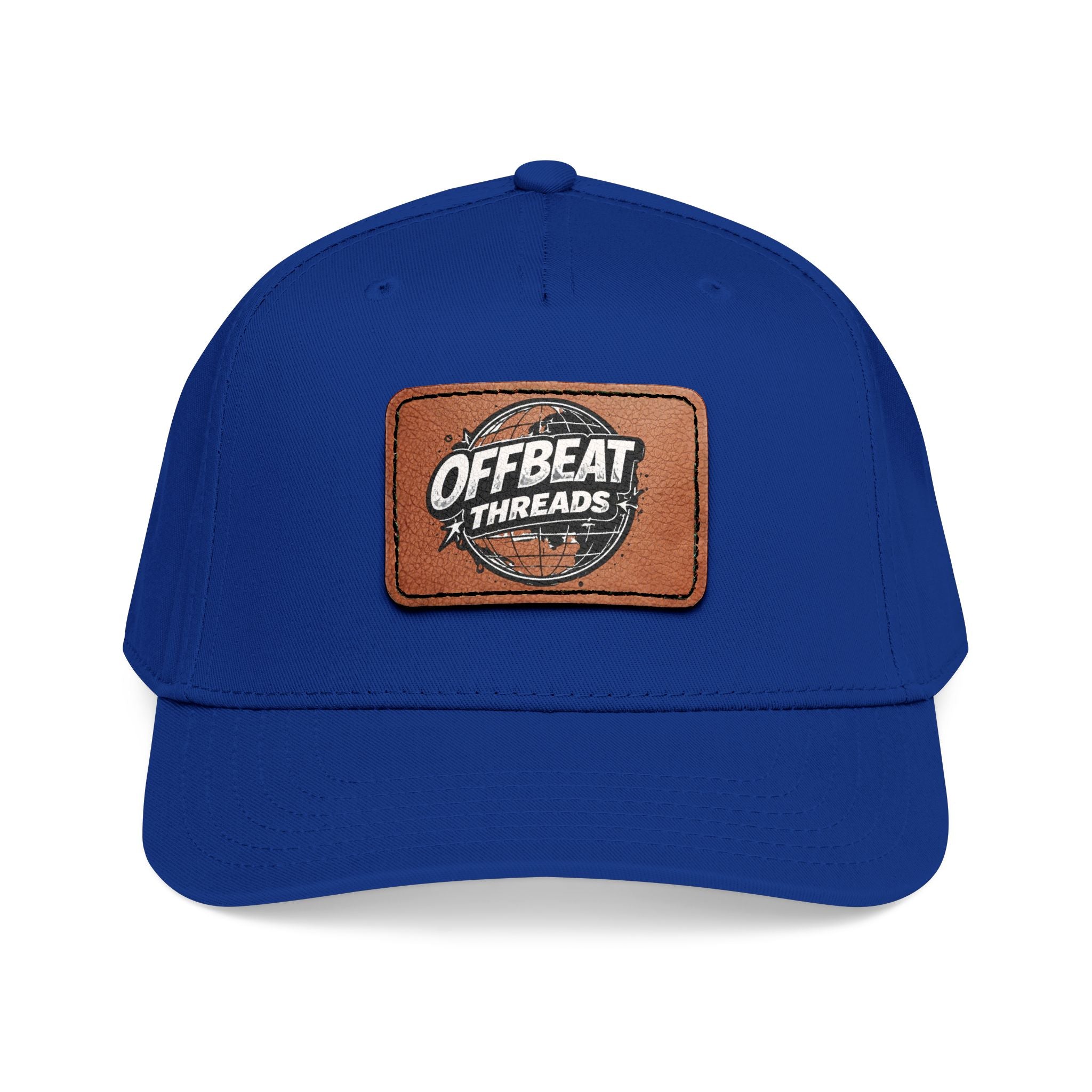 Mid Profile Baseball Cap with Leather Patch (Rectangle)