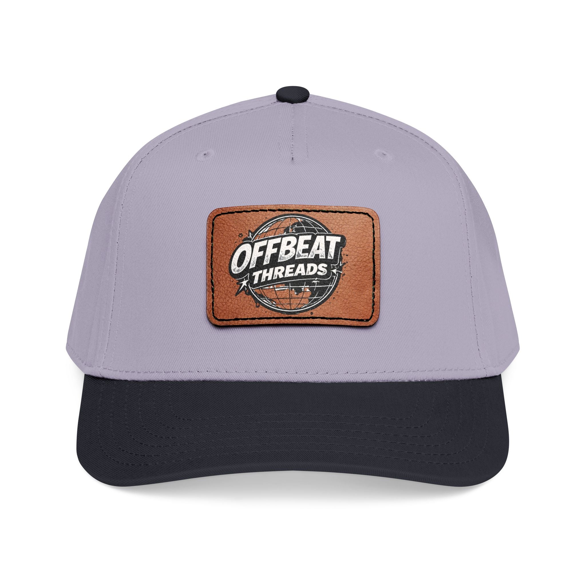 Mid Profile Baseball Cap with Leather Patch (Rectangle)