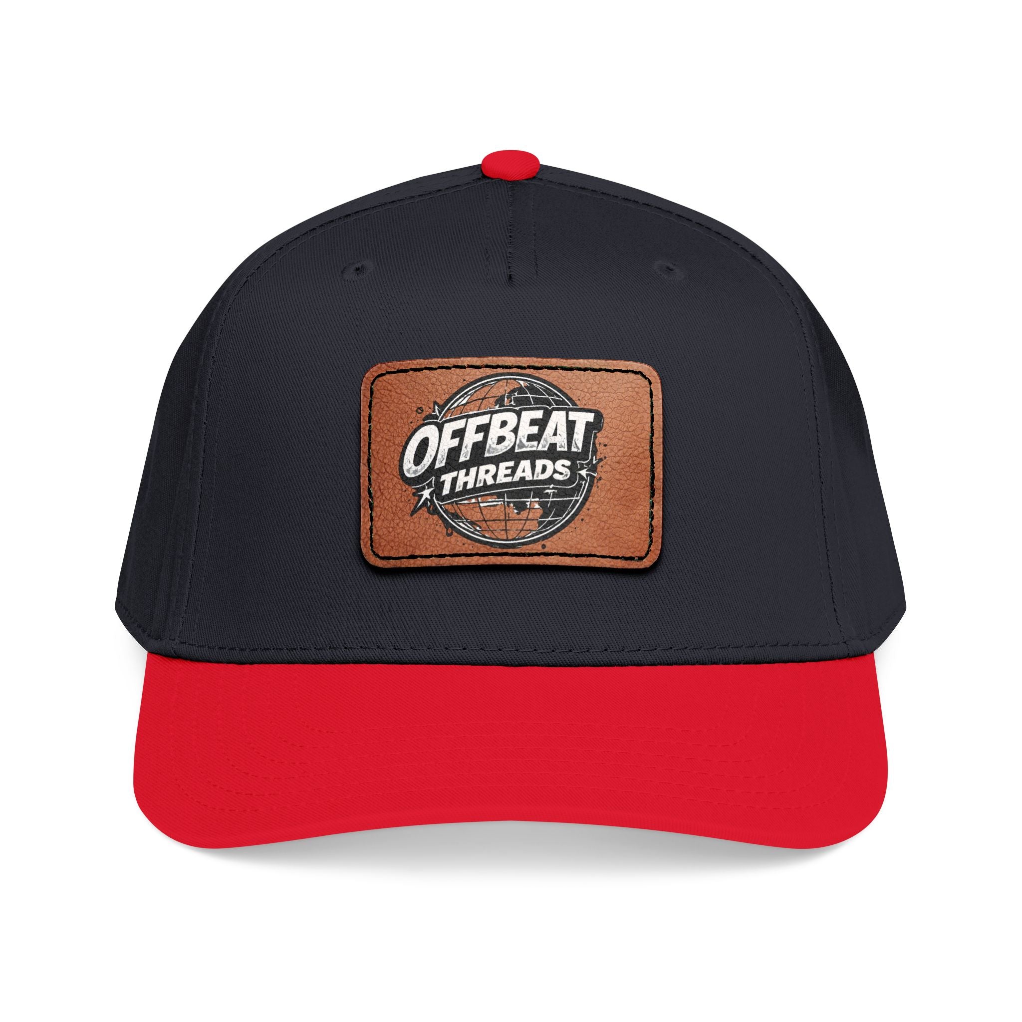 Mid Profile Baseball Cap with Leather Patch (Rectangle)