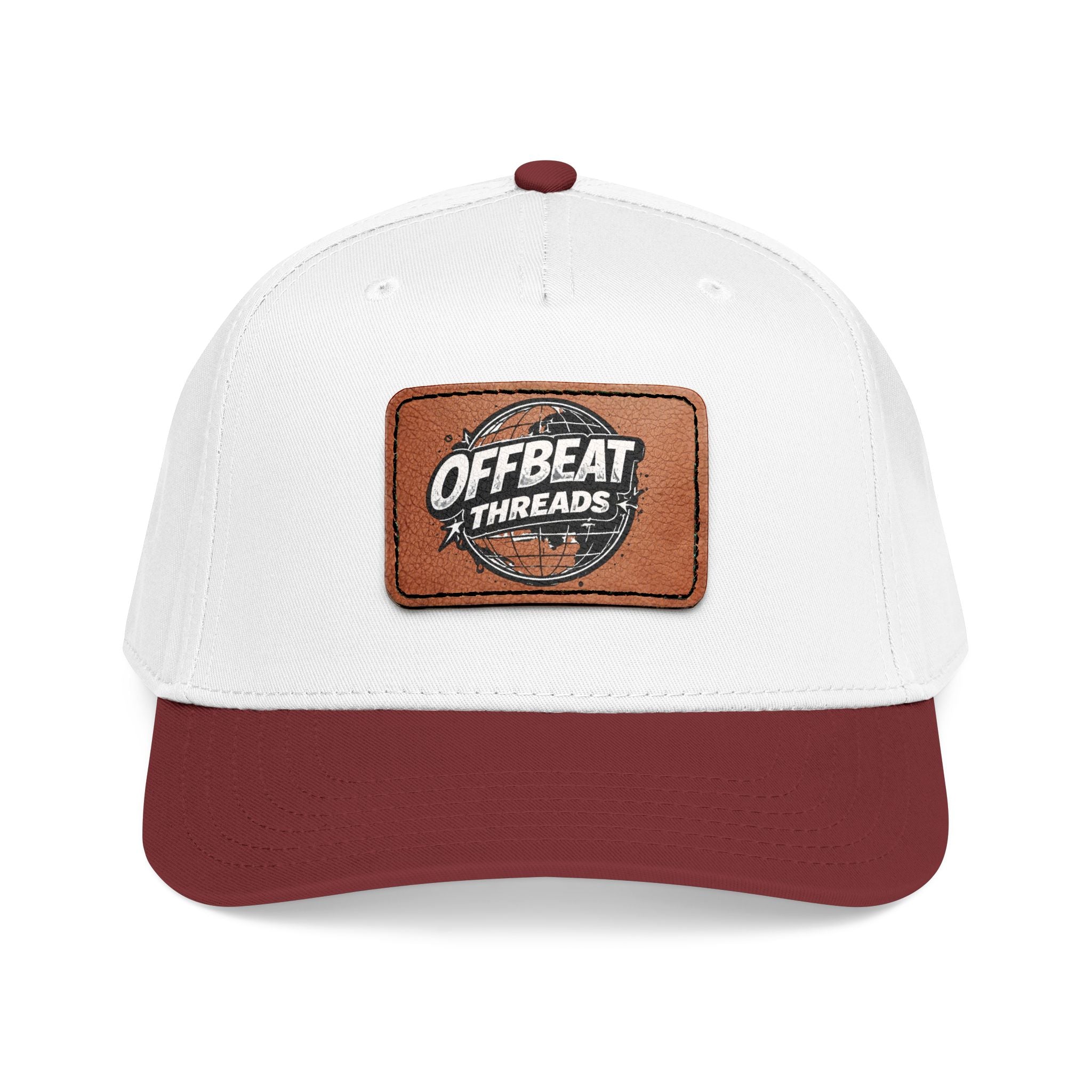 Mid Profile Baseball Cap with Leather Patch (Rectangle)