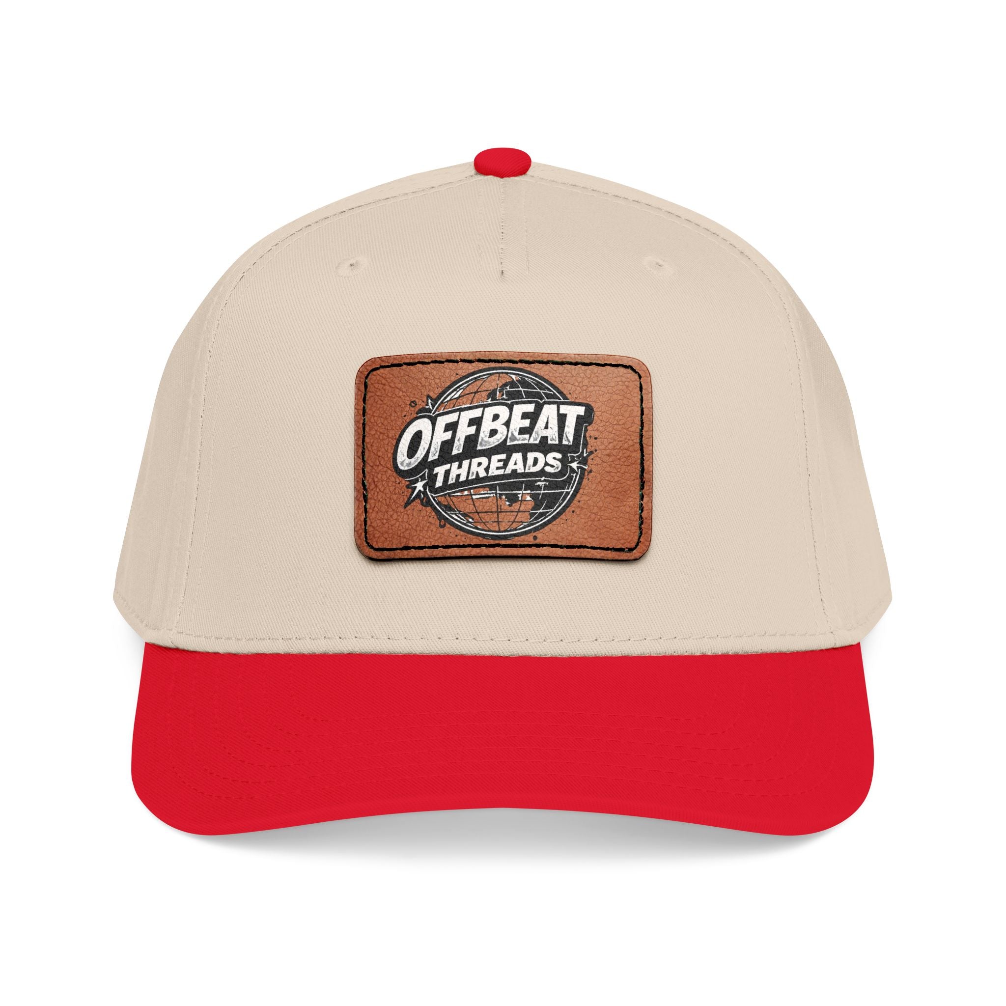 Mid Profile Baseball Cap with Leather Patch (Rectangle)