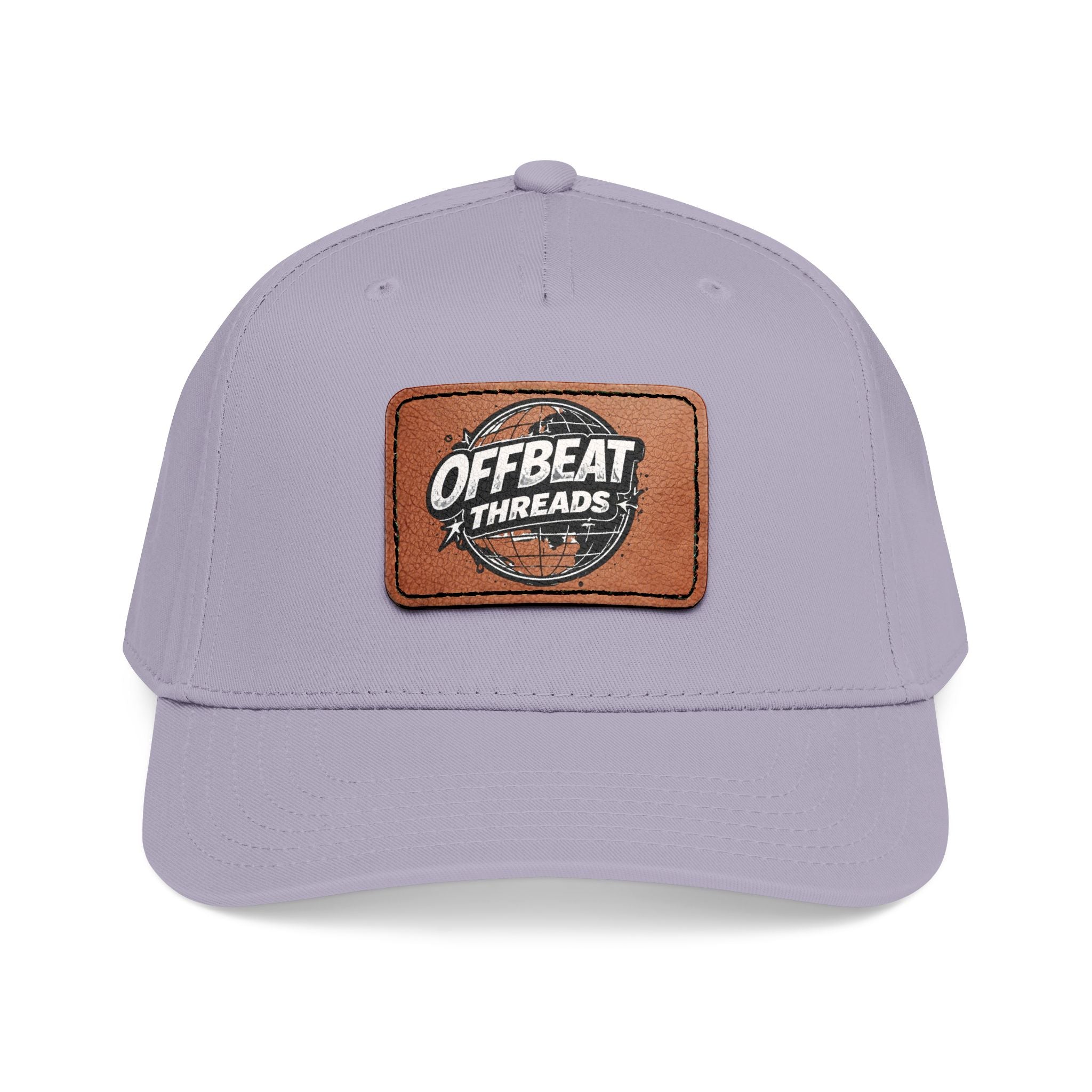 Mid Profile Baseball Cap with Leather Patch (Rectangle)