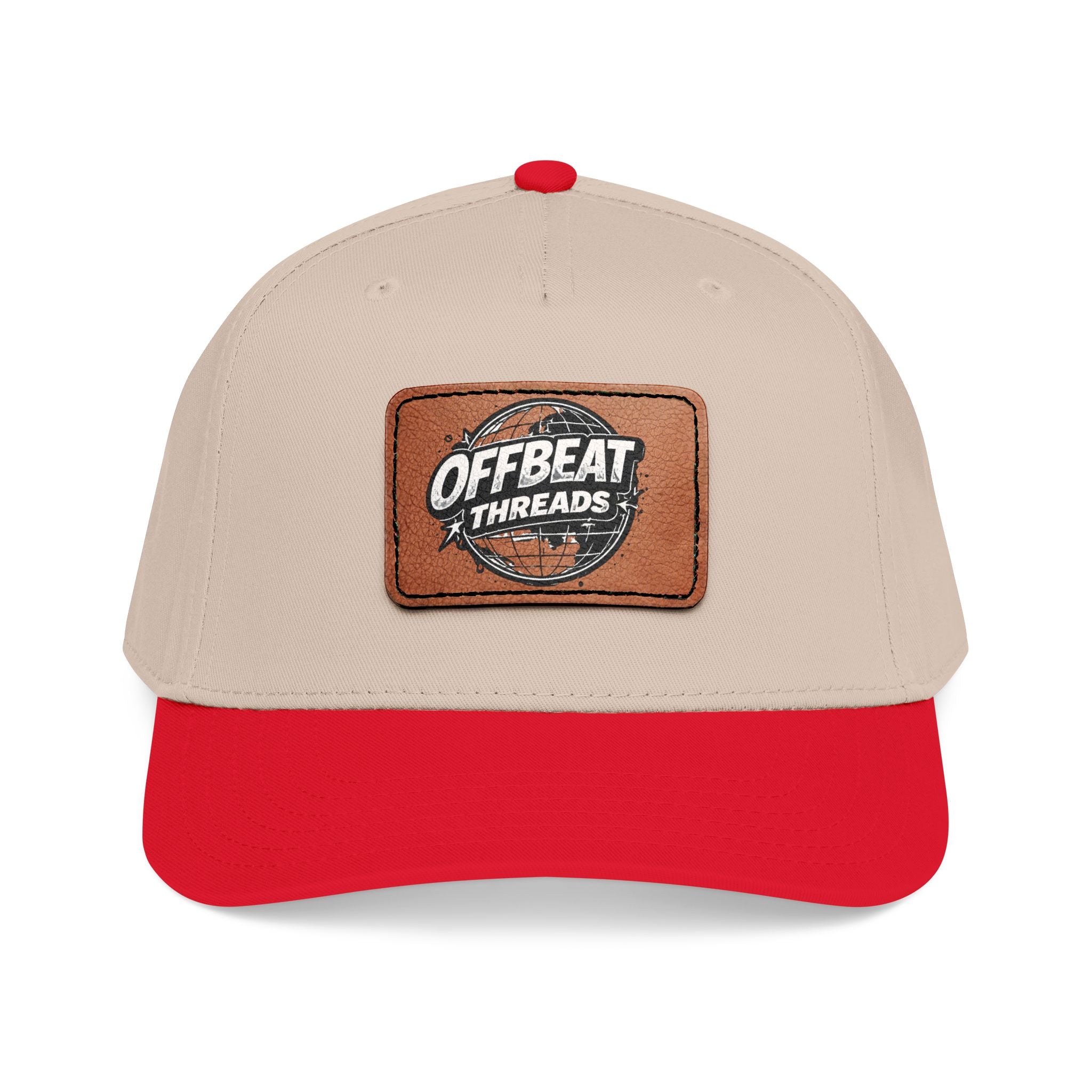 Mid Profile Baseball Cap with Leather Patch (Rectangle)