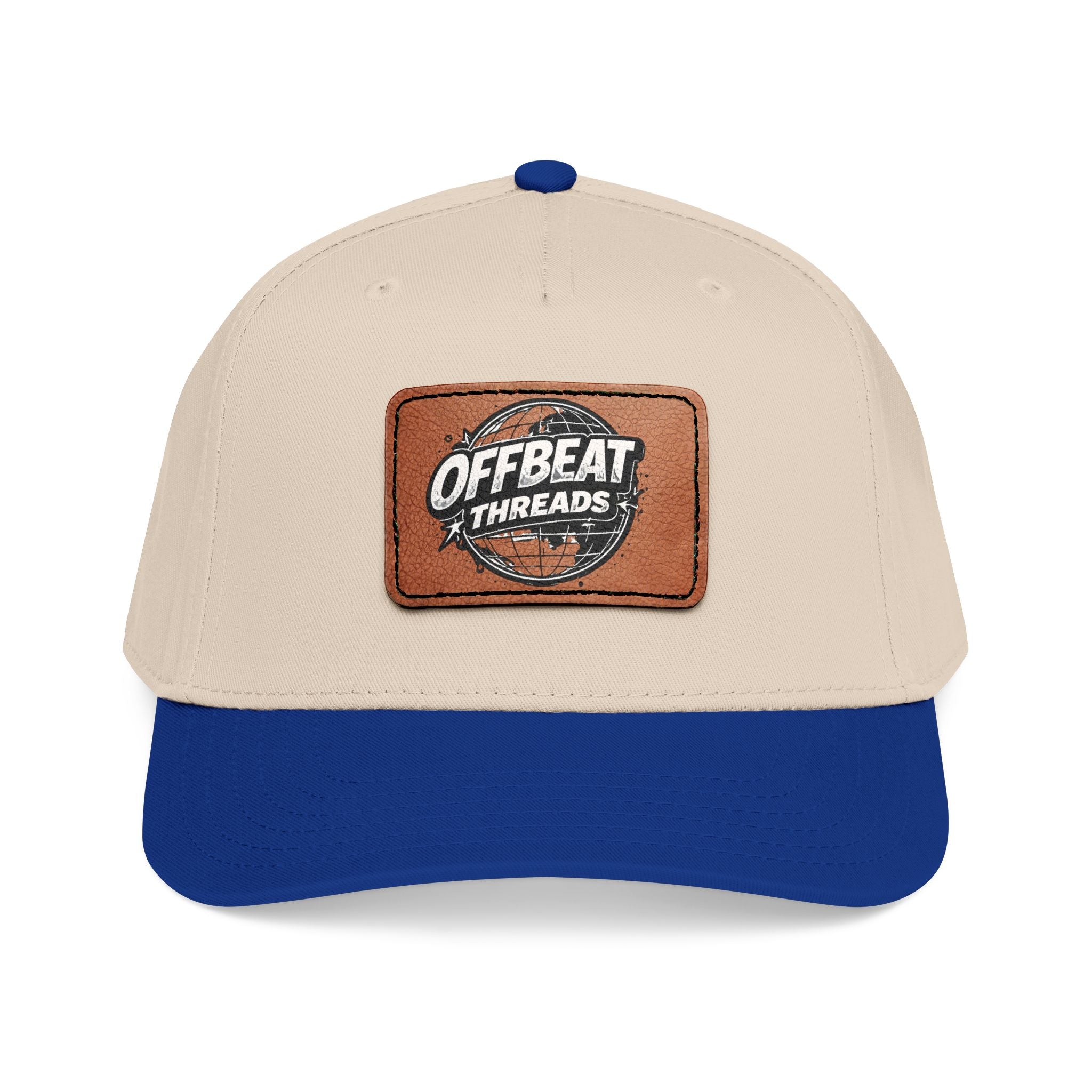 Mid Profile Baseball Cap with Leather Patch (Rectangle)