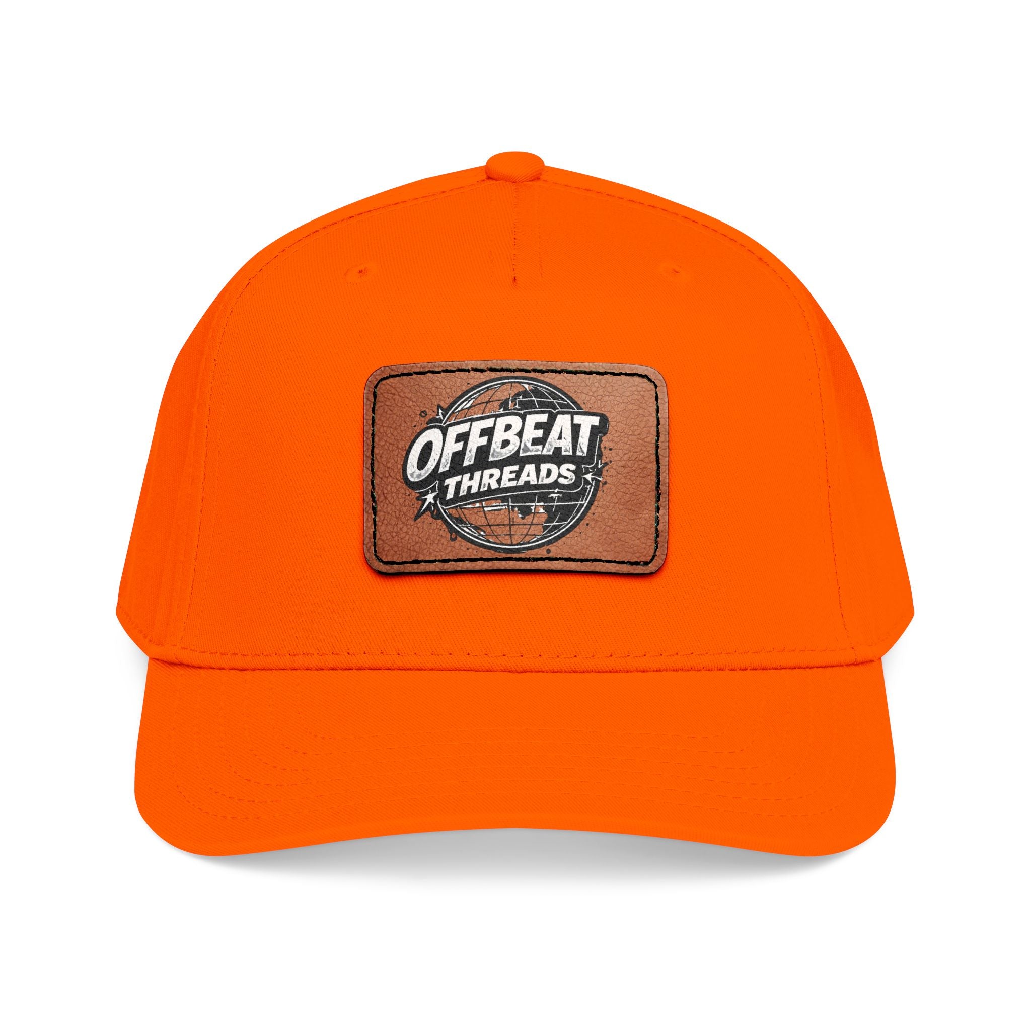 Mid Profile Baseball Cap with Leather Patch (Rectangle)