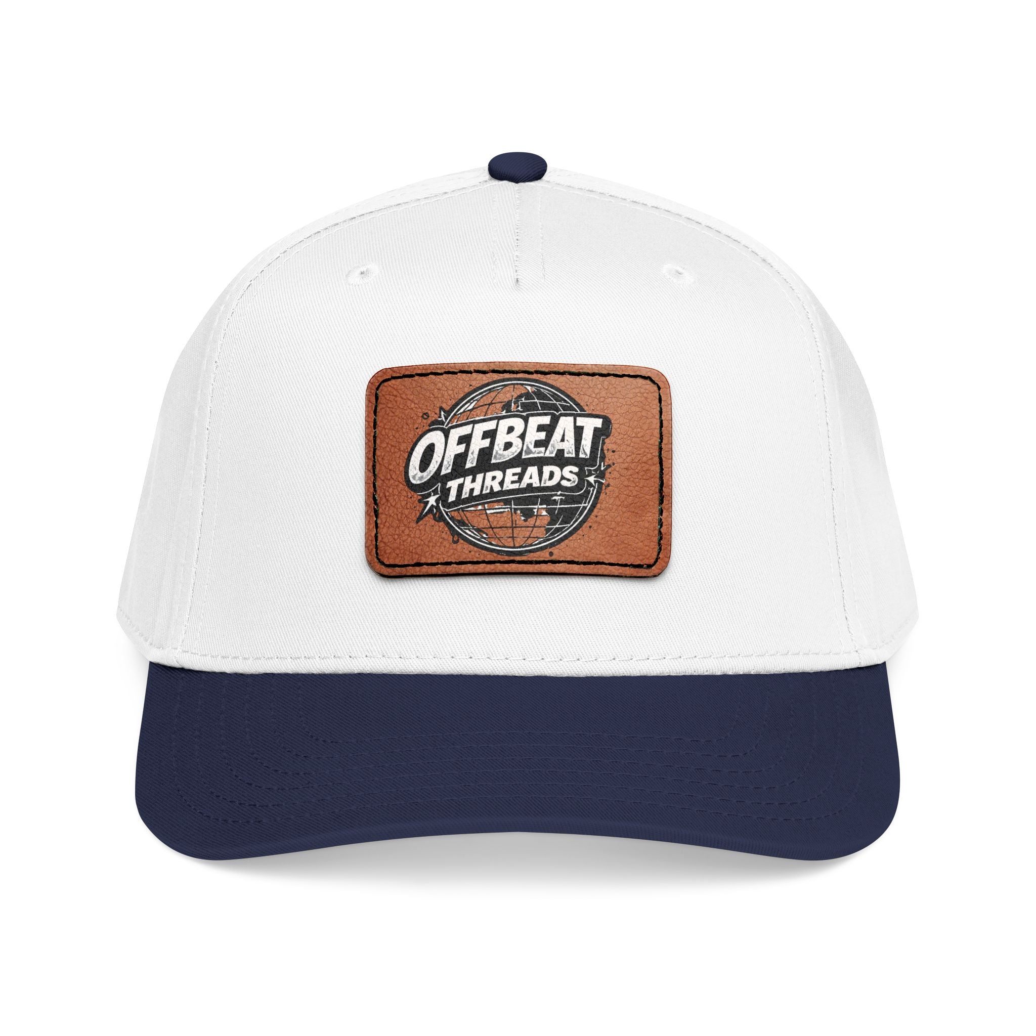 Mid Profile Baseball Cap with Leather Patch (Rectangle)