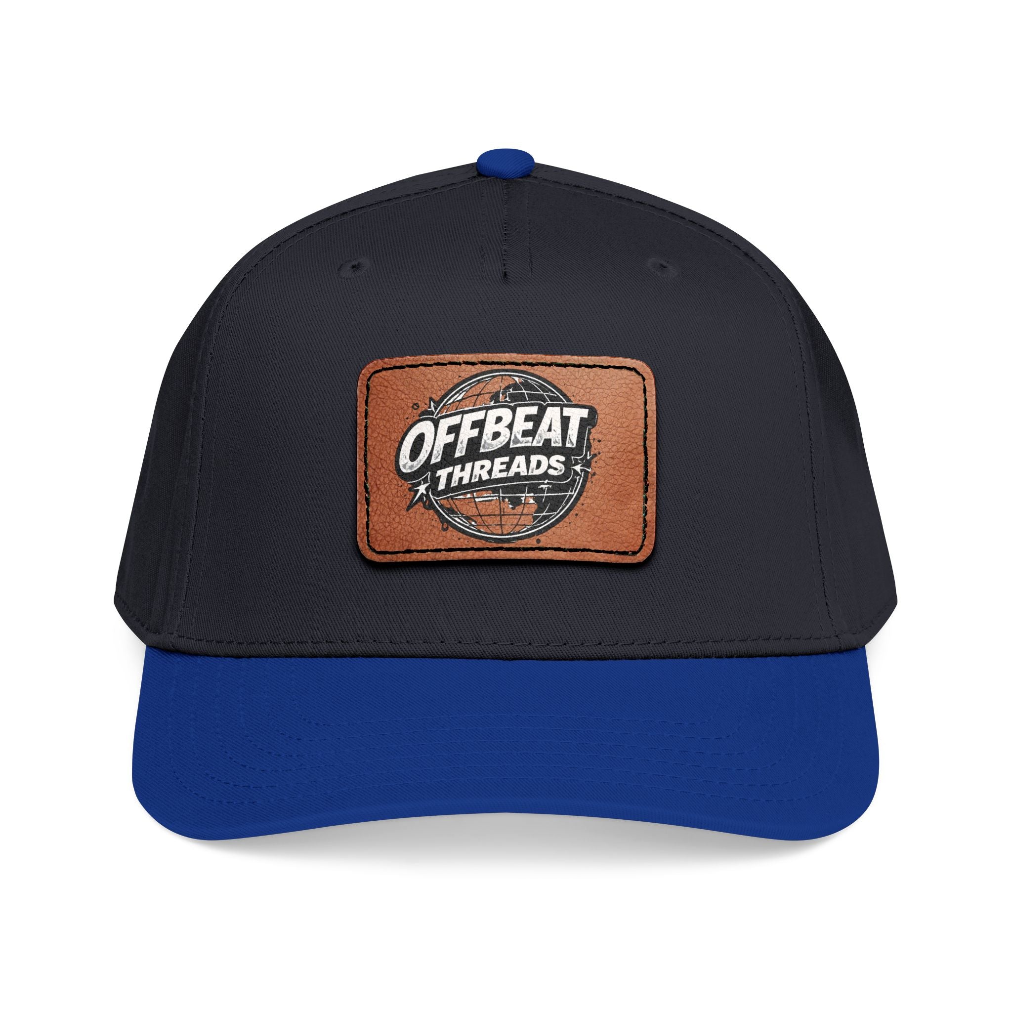 Mid Profile Baseball Cap with Leather Patch (Rectangle)