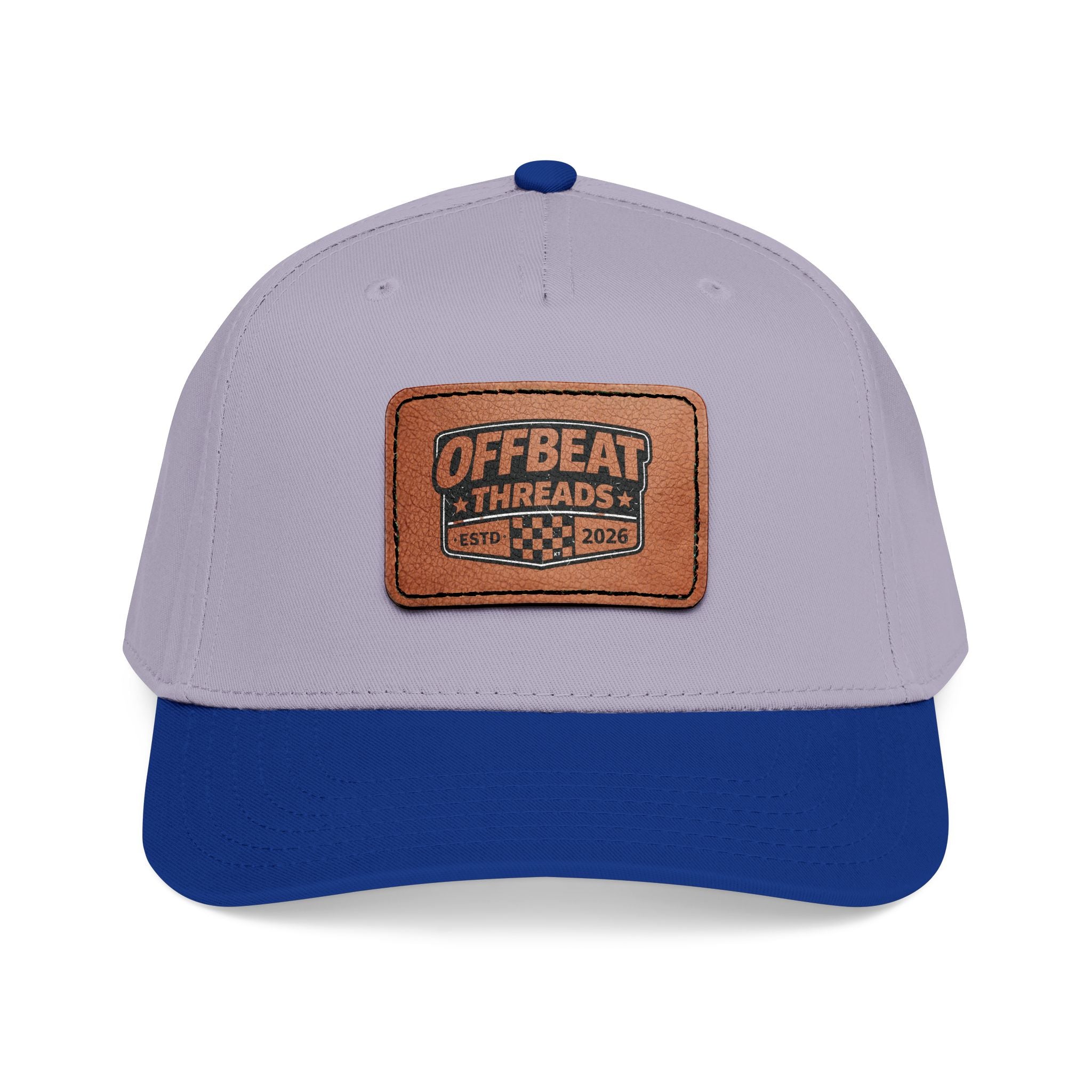 Mid Profile Baseball Cap with Leather Patch (Rectangle)