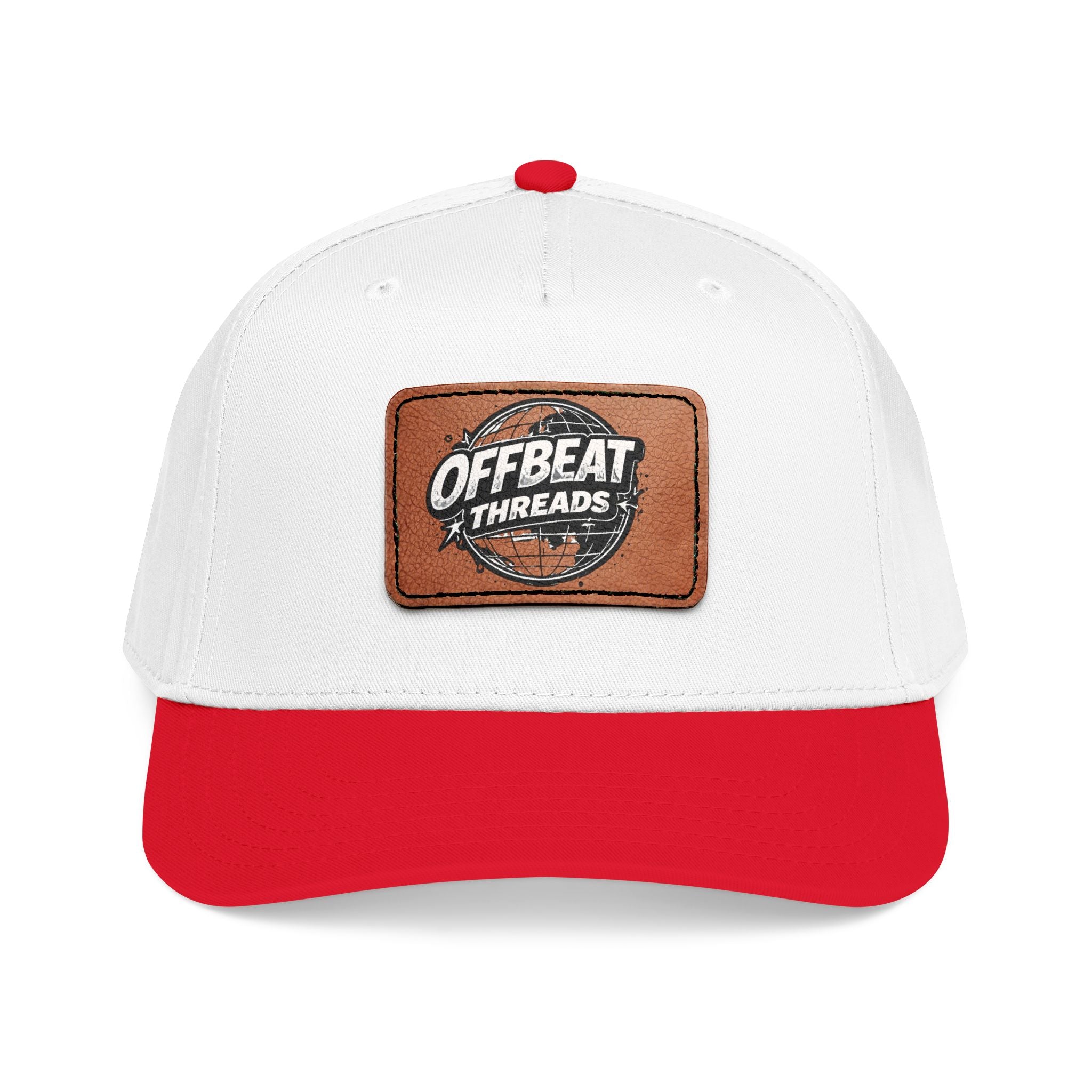 Mid Profile Baseball Cap with Leather Patch (Rectangle)