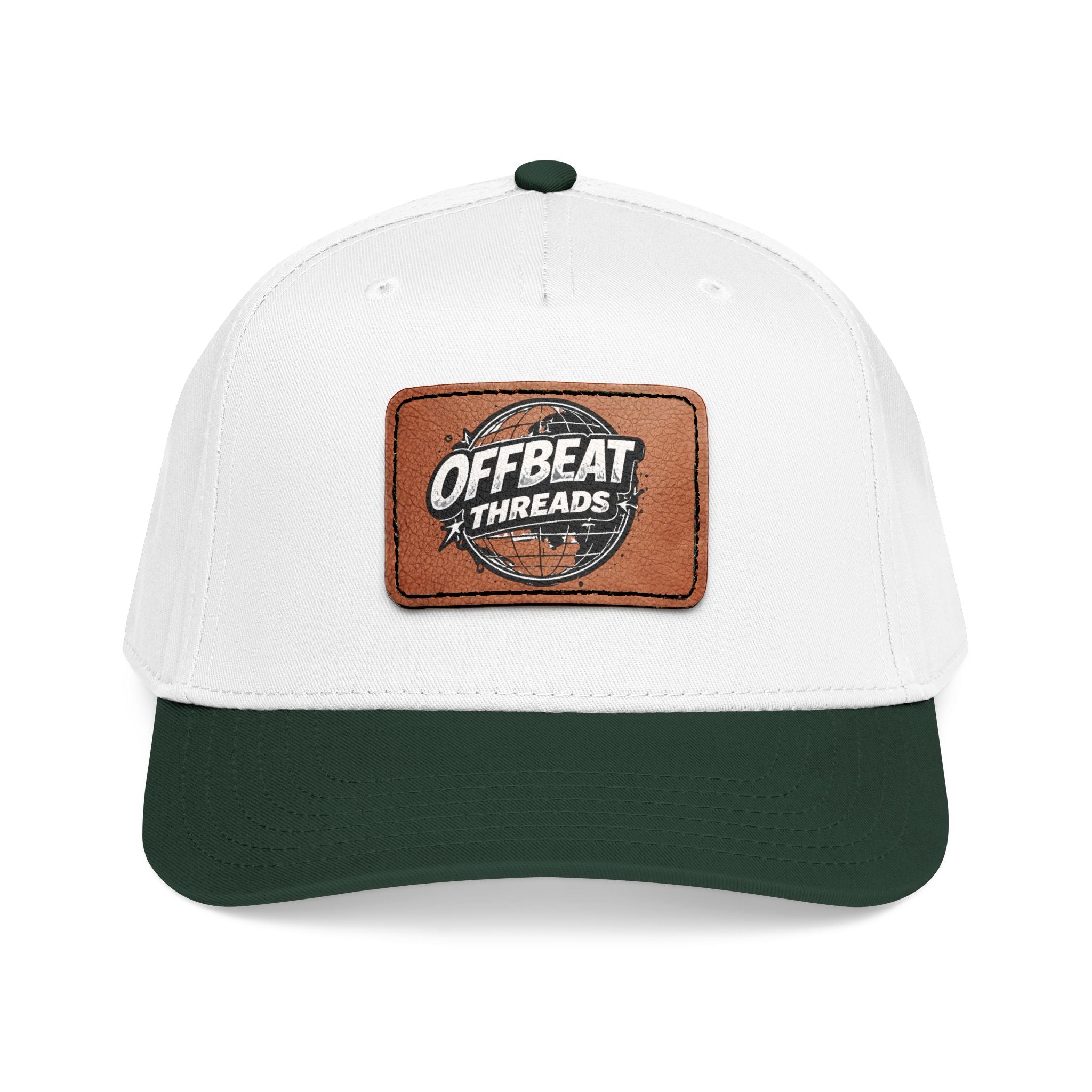 Mid Profile Baseball Cap with Leather Patch (Rectangle)