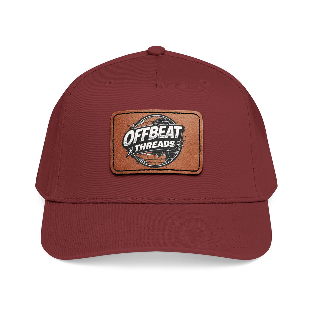 Mid Profile Baseball Cap with Leather Patch (Rectangle)