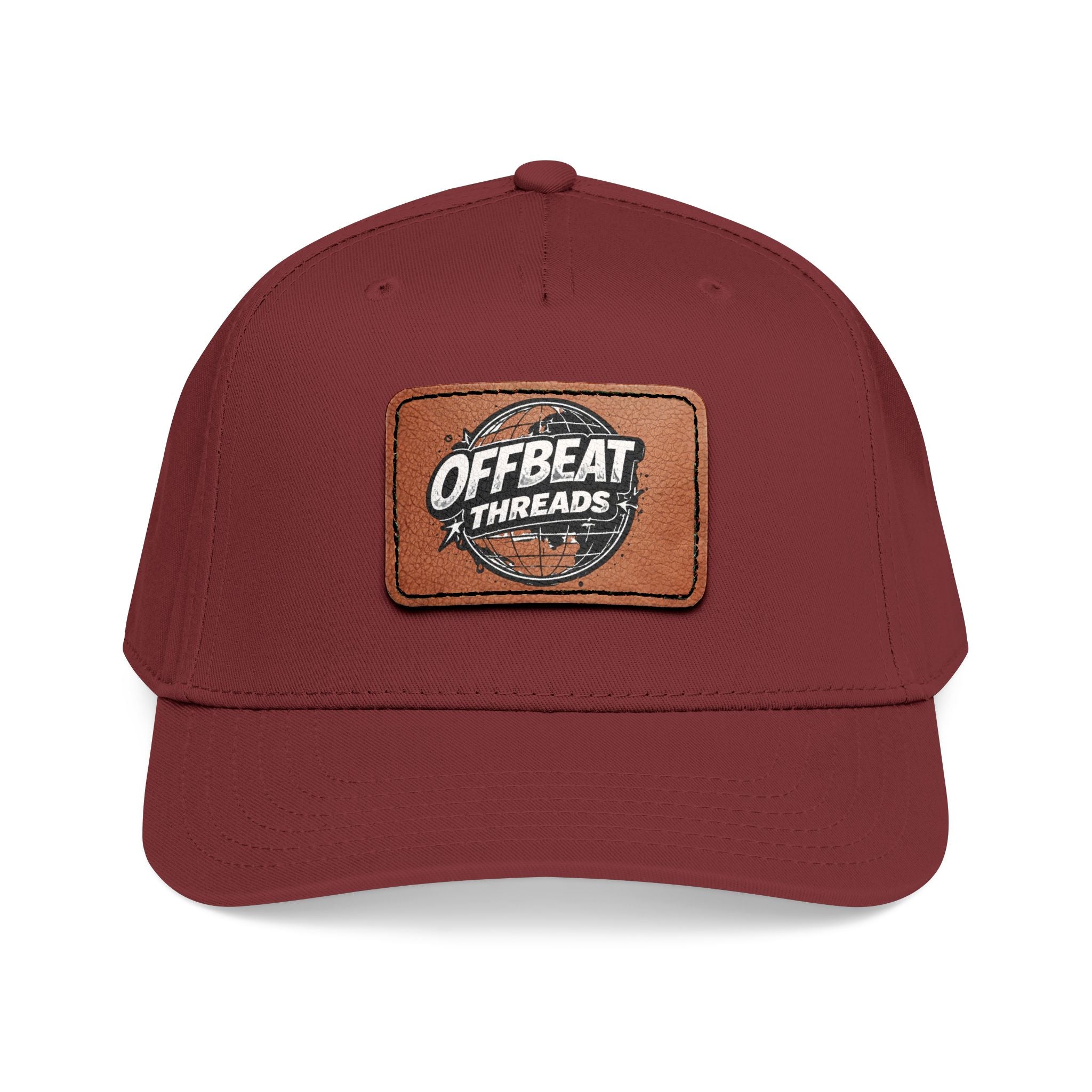 Mid Profile Baseball Cap with Leather Patch (Rectangle)