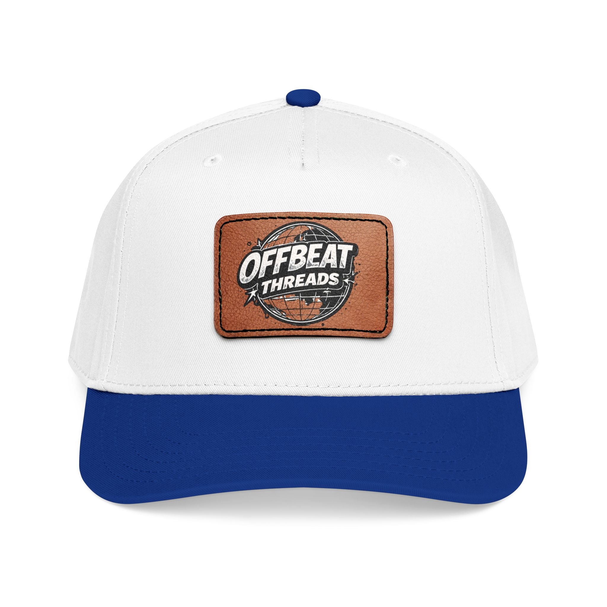 Mid Profile Baseball Cap with Leather Patch (Rectangle)