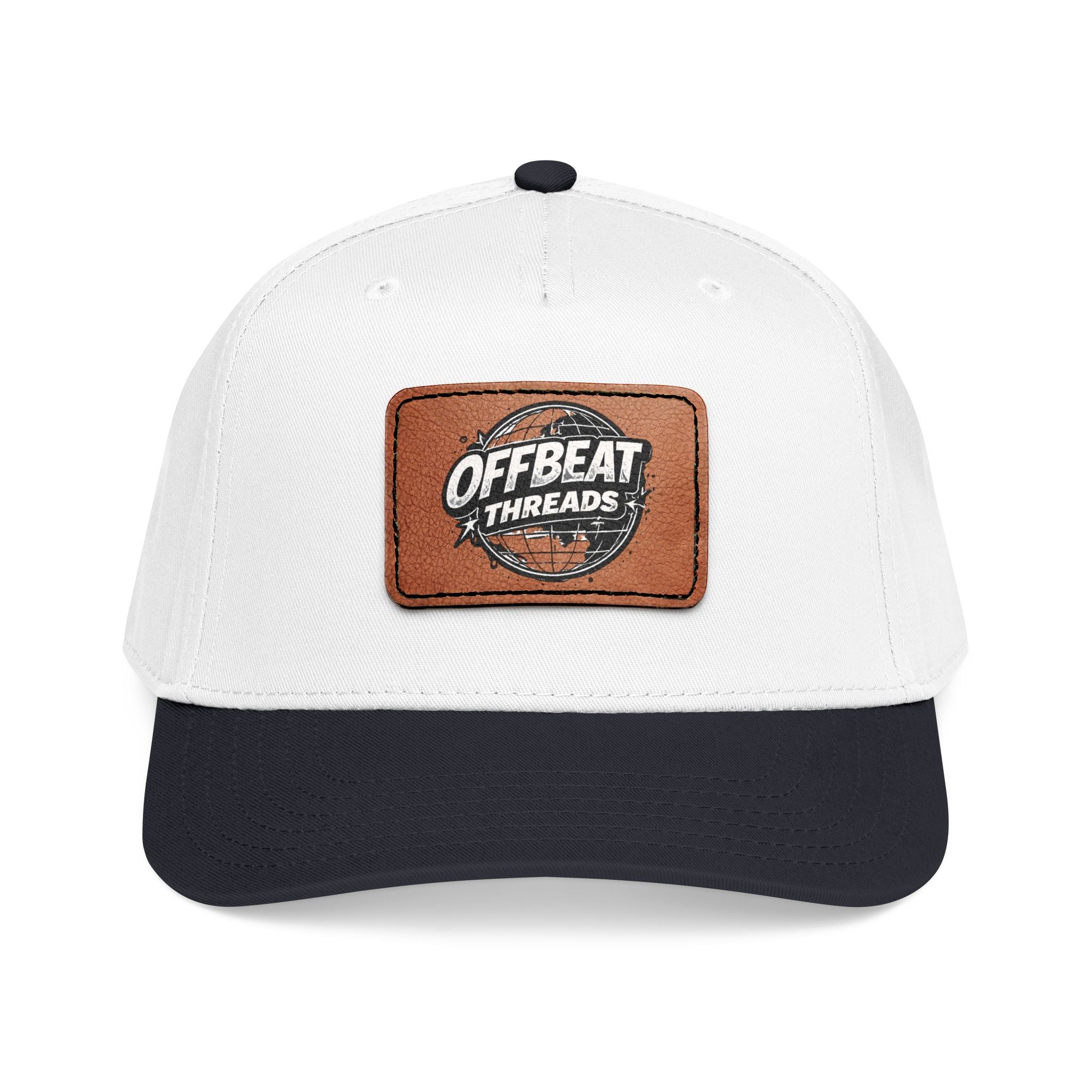 Mid Profile Baseball Cap with Leather Patch (Rectangle)