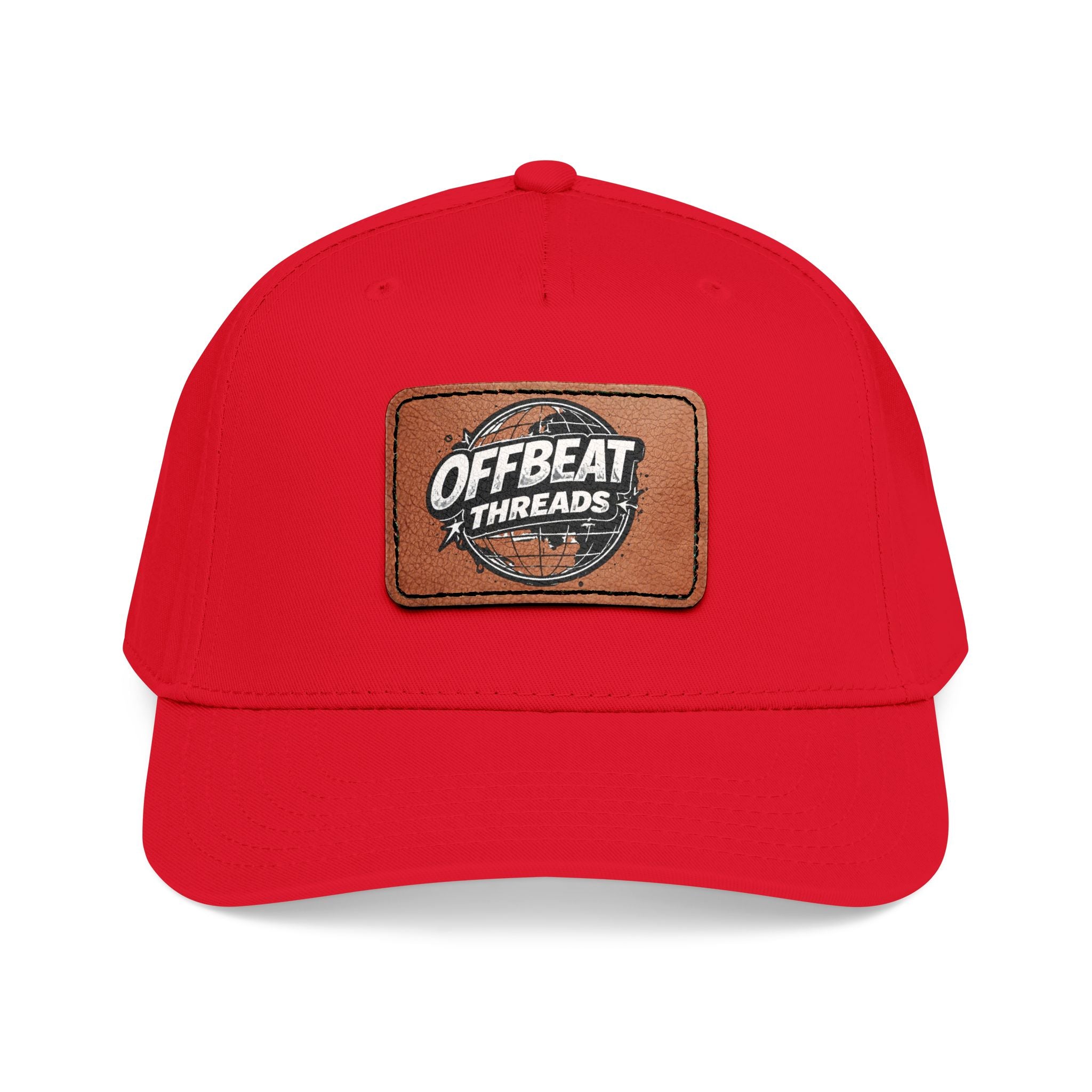 Mid Profile Baseball Cap with Leather Patch (Rectangle)