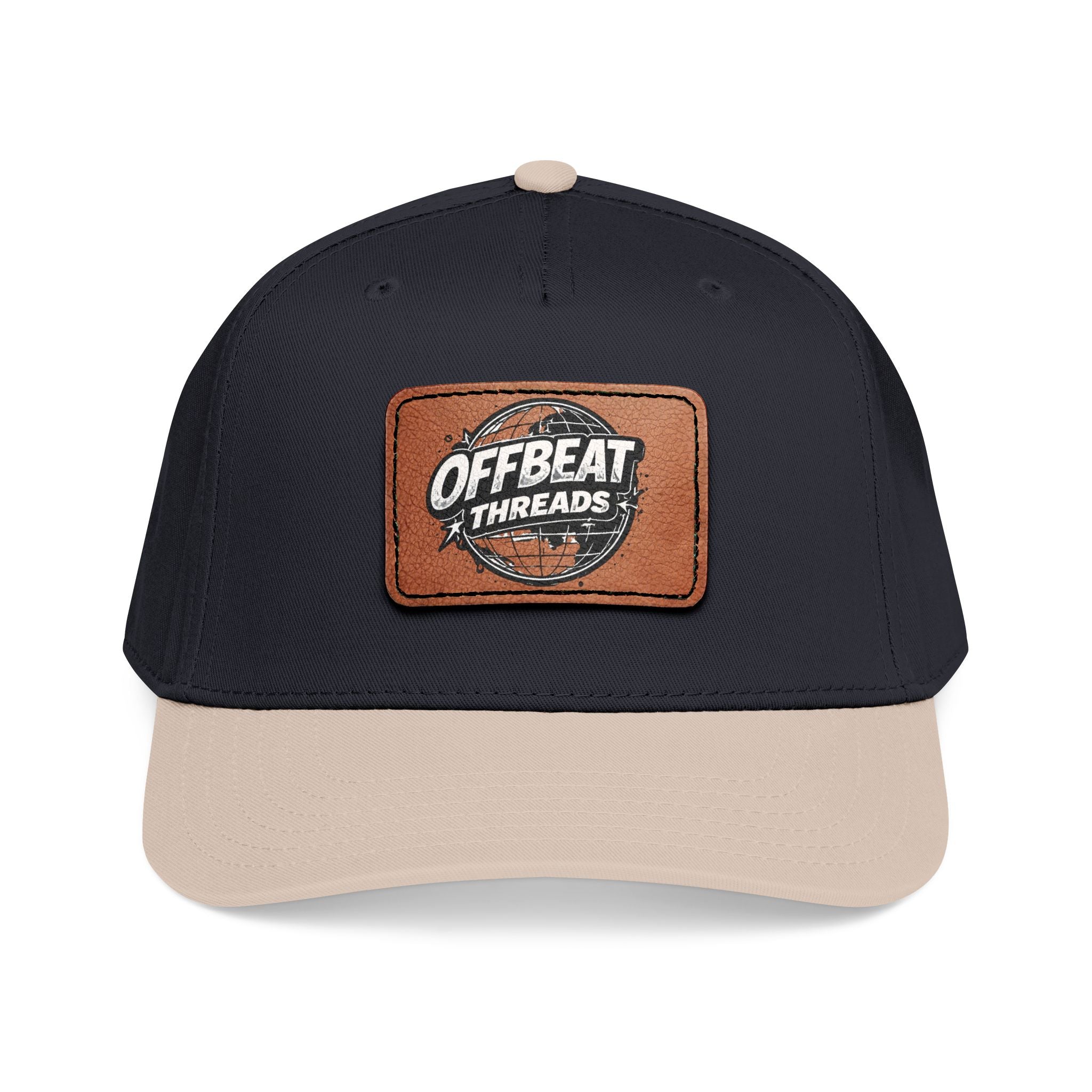 Mid Profile Baseball Cap with Leather Patch (Rectangle)