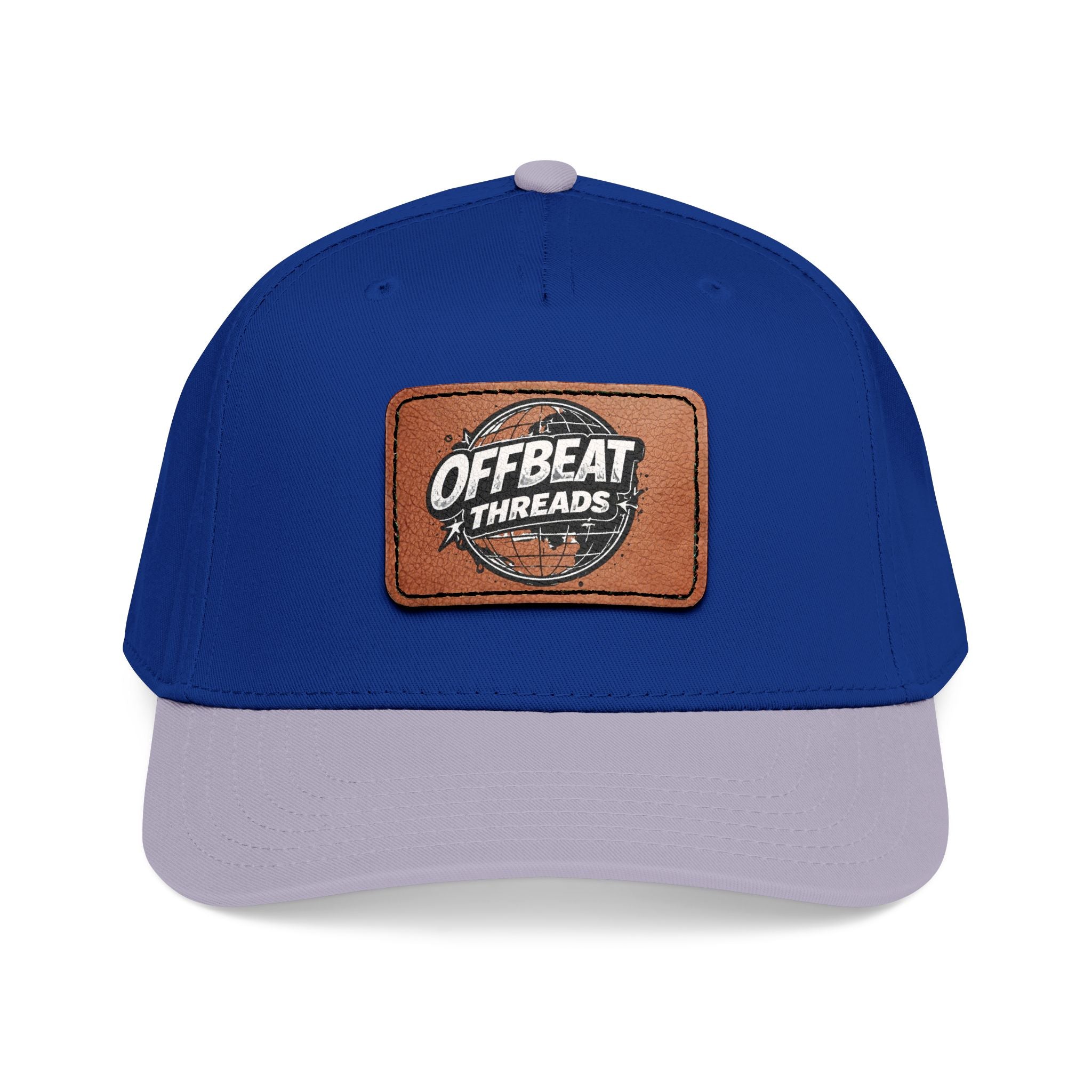 Mid Profile Baseball Cap with Leather Patch (Rectangle)